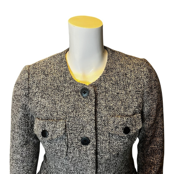 Sandwich Tweed Utility Blazer Jacket Black/White (EU 40/US 8-10) - Picture 3 of 15